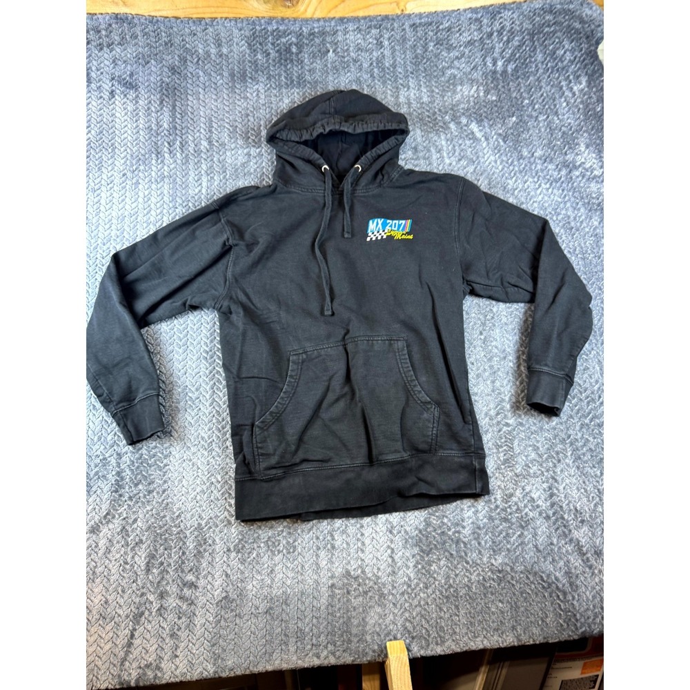 Independent Trading Co MX 207 Lyman Maine Hoodie Mens Medium Black Fleece Lined